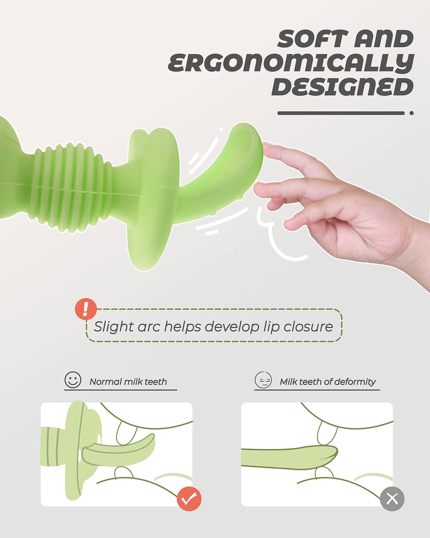DF DUALFERV 4 Pcs Baby Spoons Self Feeding 6 Months, Silicone Baby Spoons First Stage and Baby Fork, Toddler Utensils for Baby Led Weaning with 2 Cases (Green, Grey)