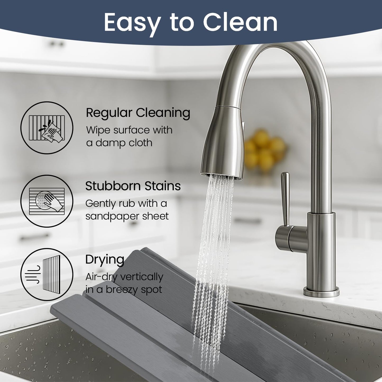Meowoo Stone Drying Mat for Kitchen Counter, 15.7"x11.8" Foldable Diatomaceous Earth Mat, Super Absorbent, Quick-Dry Bath & Kitchen Pad for Dishes, Cups, Non-Slip, Fits Any Countertop - Dark Gray