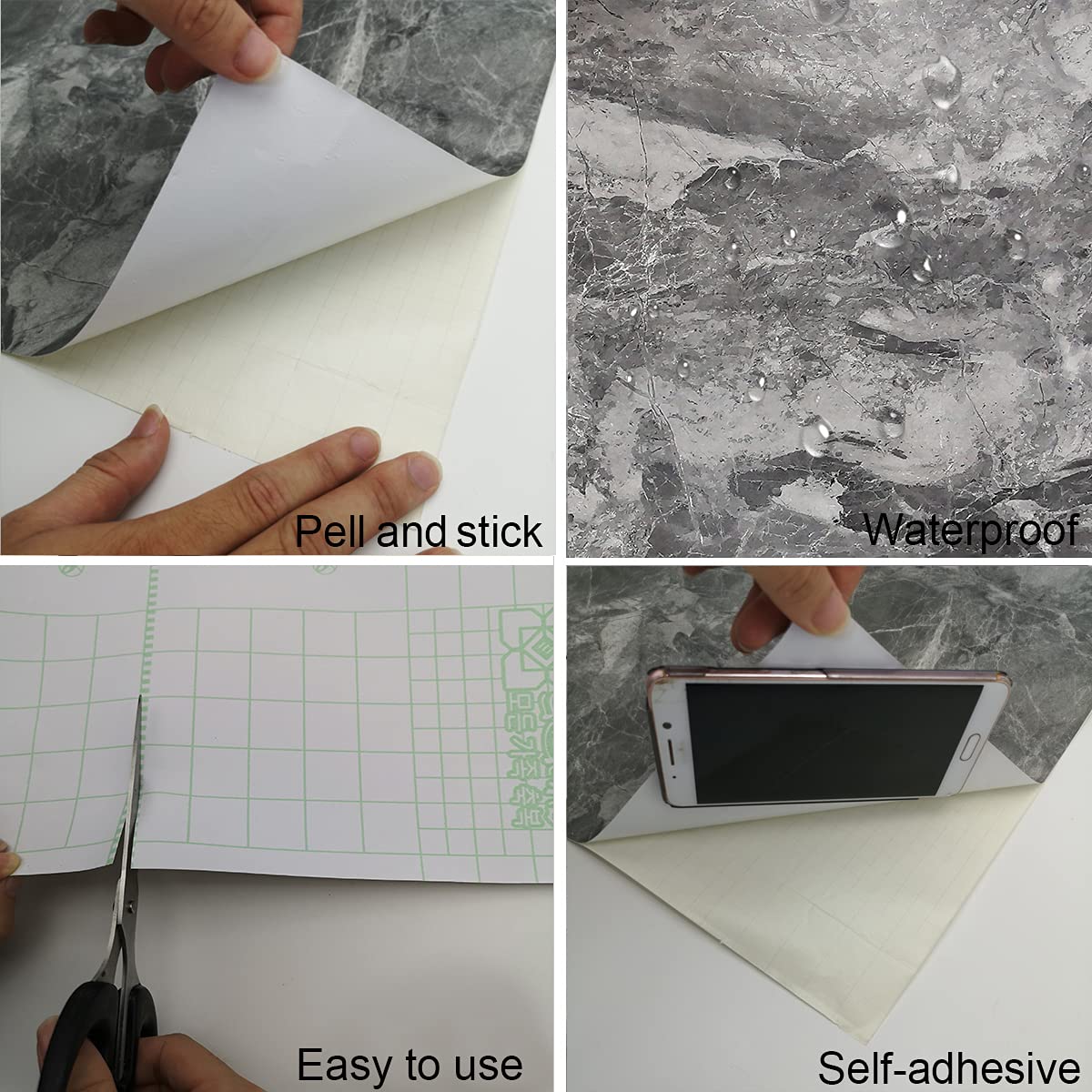 Gray Granite Wallpaper Peel Stick Matte Thick Marble Contact Paper for Countertop 16 x 354 inch Waterproof Oil Proof Self Adhesive Furniture Stickers Kitchen Counter Shelf Liner Wall Vinyl Decorative