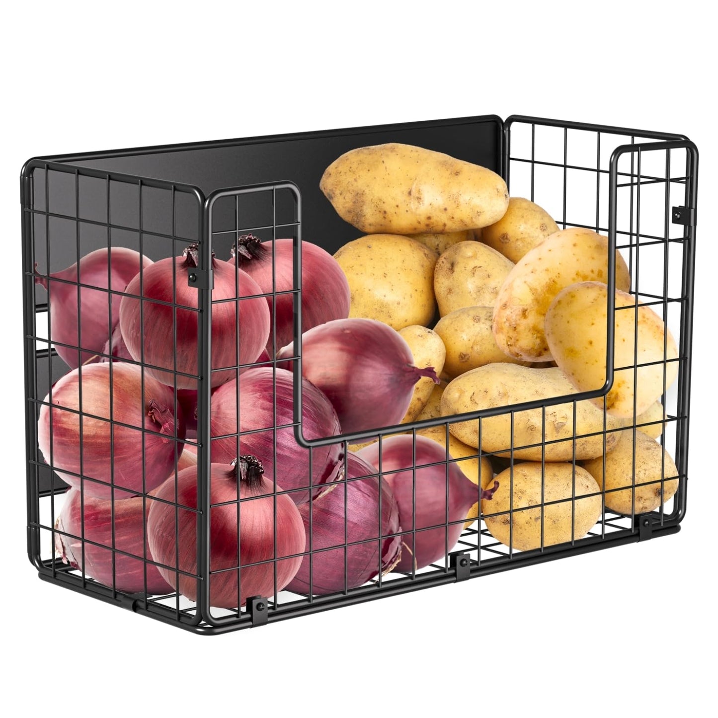 Magnetic Shelf for Fridge , Fruit Potato & Onion Storage Bins, Pantry Organizers & Storage, Large Container Magnetic Basket for Refrigerator, Kitchen Counter, Cabinet, Magnetic Fridge Organizer