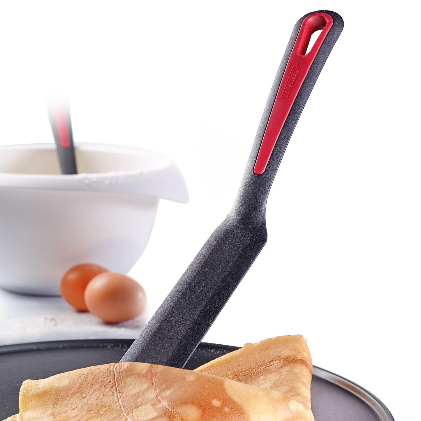 Westmark Crepe Spatula – Narrow Heat Resistant Silicone 13" Spatula, Thin Turner for Crepes, Pancakes & Tortillas, German Non-Stick Safe Cooking 33cm Spatula for Eggs, Burgers & Flatbreads
