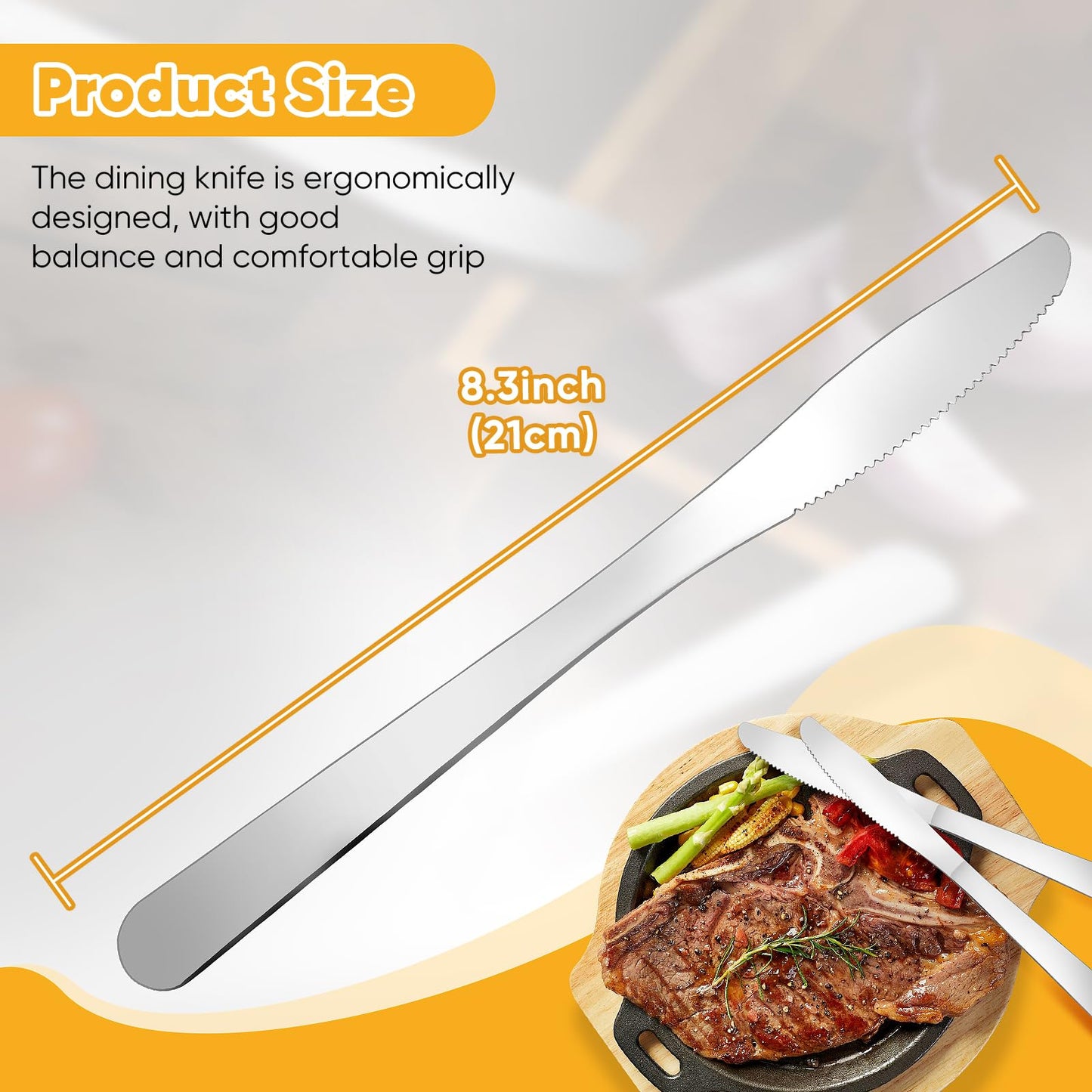 150 Pcs Dinner Knives Butter Knife Bulk 8.3 Inches Stainless Steel Knives Silverware Cutlery Knifes for Table Home Restaurant Kitchen