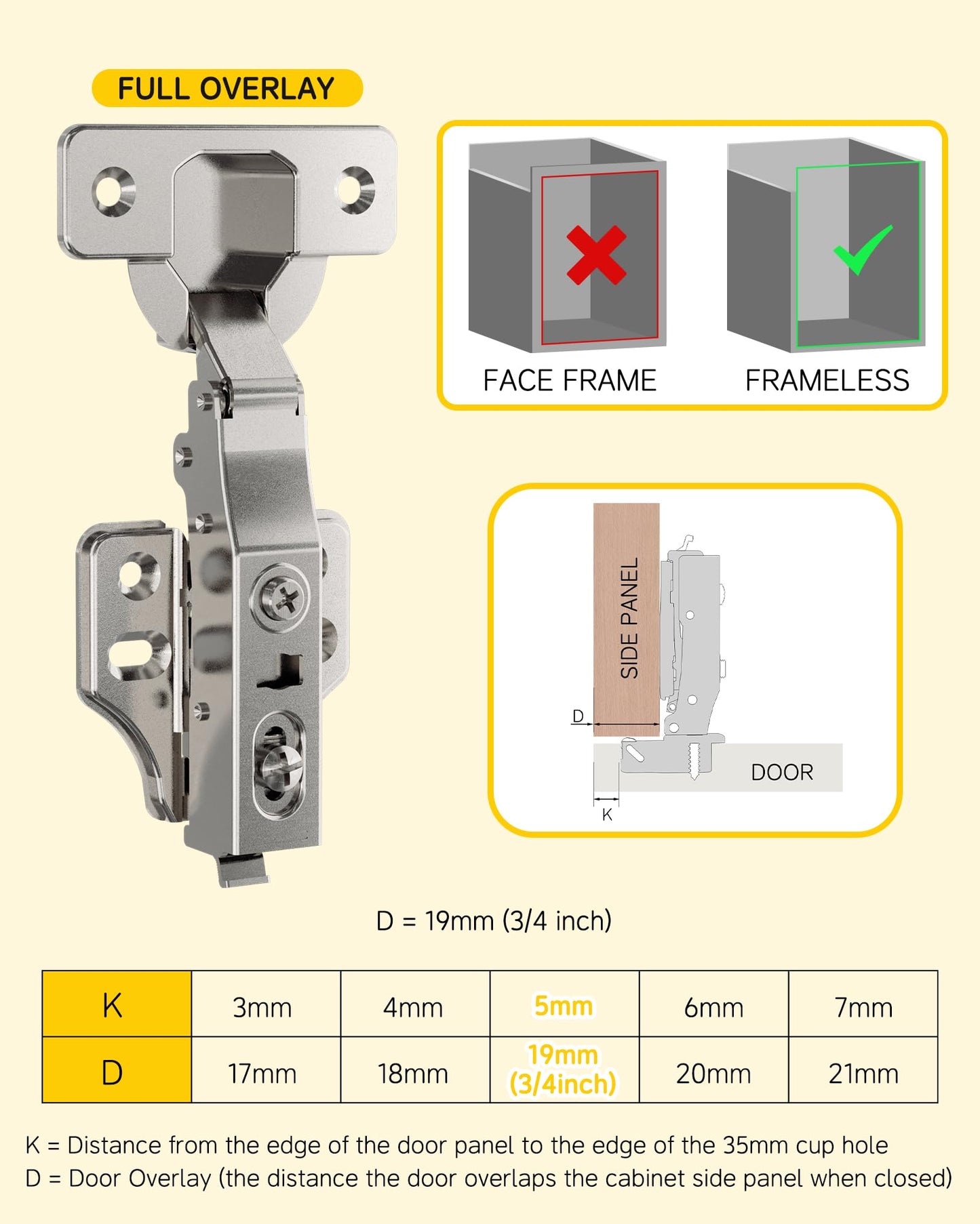 Onemake 30 Pack Full Overlay Soft Close Cabinet Hinges, Stay at Will 105° Concealed Hinge, Smooth Slow Self Closing, 3D Adjustment, Clip-on Plate, Frameless Hidden Door Hardware for Kitchen Cupboard