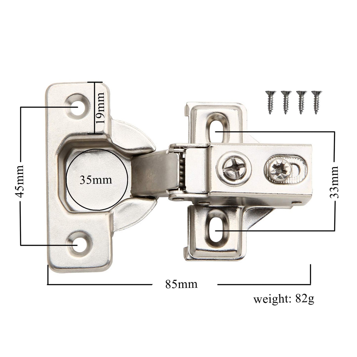 2 Pack - Face Frame Quiet Soft Close Cabinet Door Hinges, 1/2 Inch Overlay, with Built-in Metal Dampers, Strong Heavy Duty Steel for Kitchen Bathroom