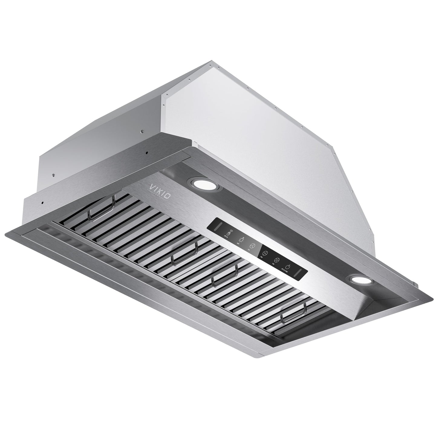 VIKIO HOME Range Hood Insert 30 Inch,Built-in Kitchen Hood with 980 CFM, Ducted/Ductless Convertible Duct,Stainless Steel Kitchen Vent Hood/Gesture/Touch Control, 2 Pcs Baffle Filters with Handlebar