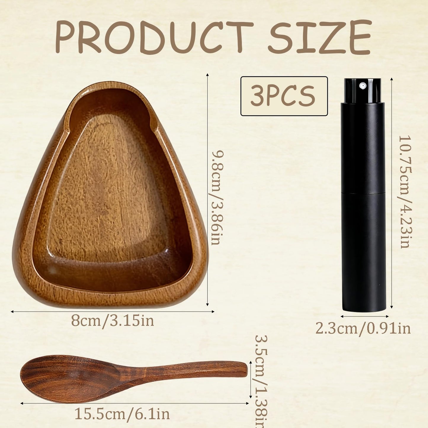 3PCS Coffee Dosing Cup, Wooden Coffee Dosing Set with Black Sprayer and Scale, Grounds Measurement for Espresso Machines and Manual Brewing, Coffee Bean Dosing Cup and Accessories