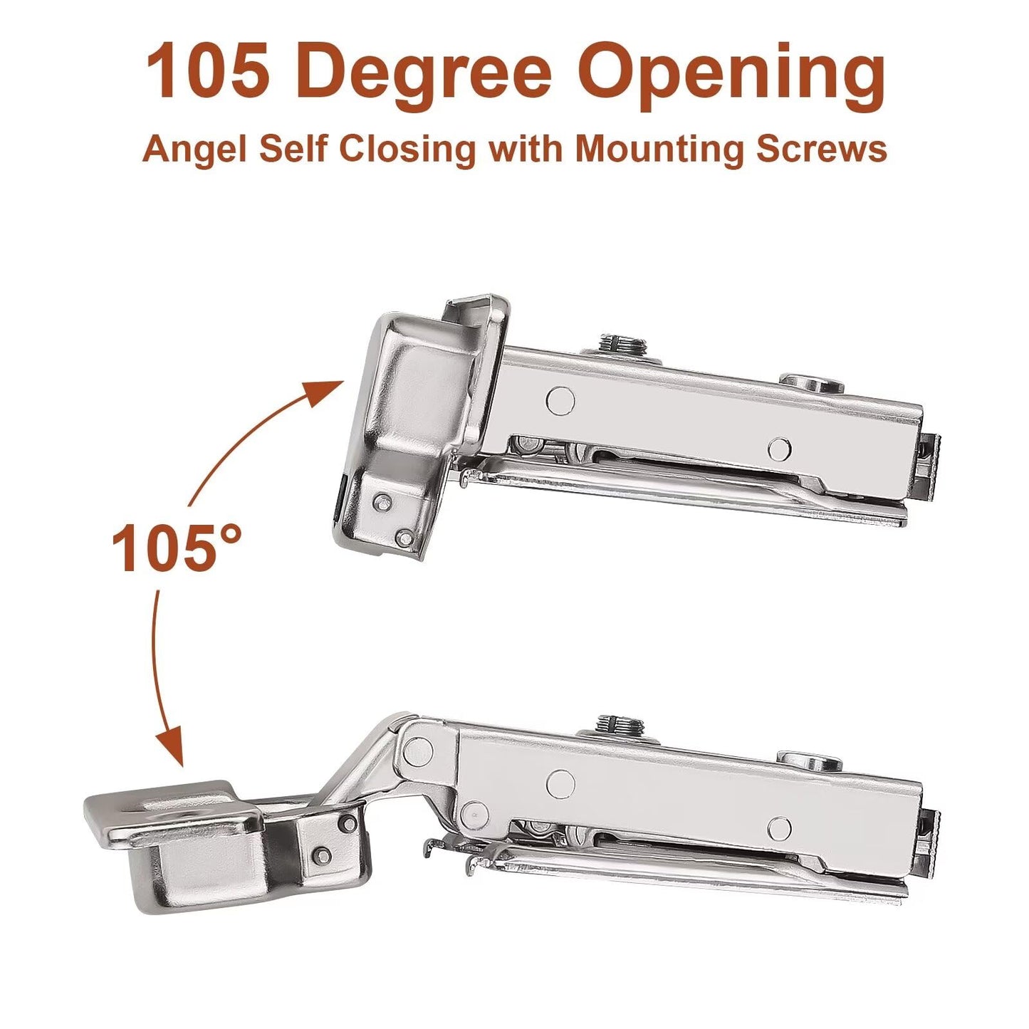 10 Pairs （20 Pack） Soft Close Kitchen Cabinet Door Hinges fit for Face Frame Cabinet,105 Degree Opening Angel Self Closing with Mounting Screws by Probrico