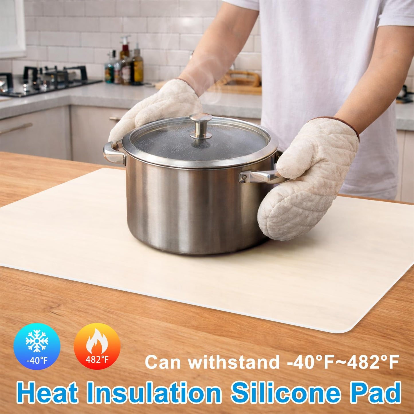 AEECHY Silicone Mats for Kitchen Counter 27.5 x 16.5 Inch, 2mm Thick – Multipurpose Silicone Mat Thick Heat Resistant Mat Shipped Rolled Up Kitchen Counter Mat Nonslip Silicone Mats, Translucent