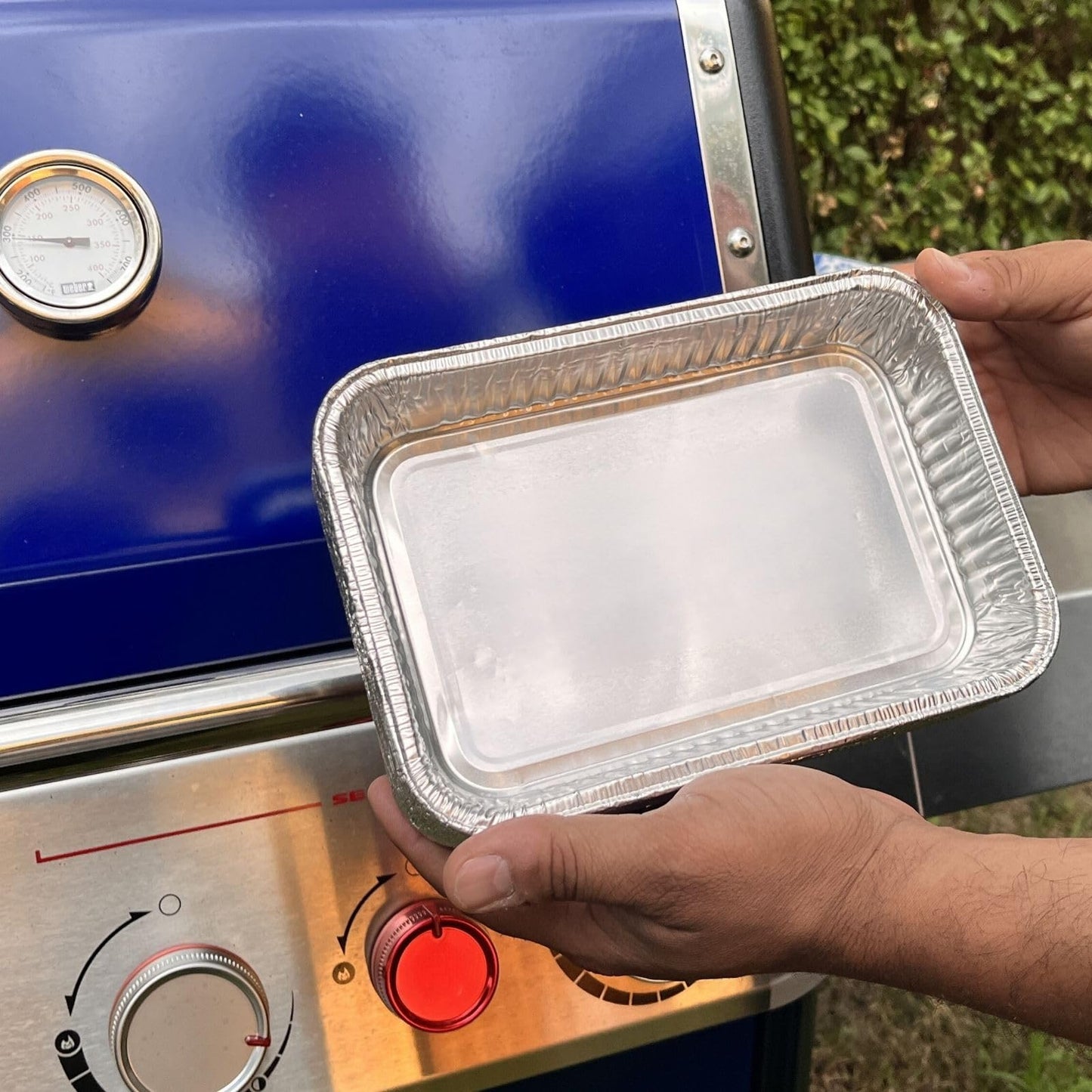 Matchwaves Drip Pans for Weber, Disposable Aluminum Foil Grease Trays for Weber Grills, Universal Replacement Liners for Weber Series, 8.6" x 6" - 20 Pcs
