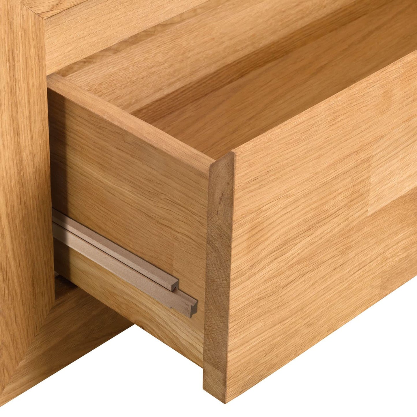 Maitys 4 Pcs 16 Inches (Actually 40cm) Wooden Drawer Slides Bottom Mount Classic Center Guide Track with Metal Slide Glides Traditional Wood Drawer Rails for Dresser Replacement