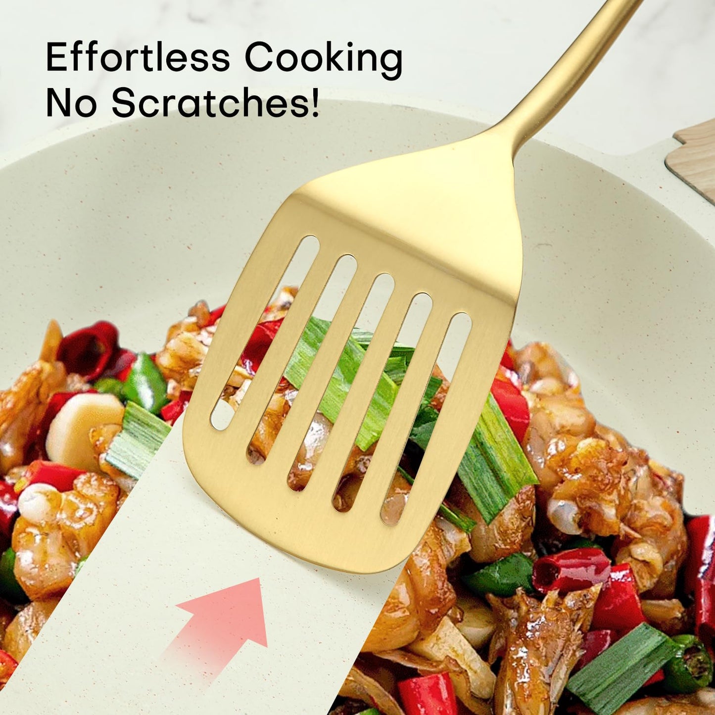Lazycorner Kitchen Utensil Set 9-Piece Stainless Steel 304 Polished Mirror Finish Cooking Spoons, Slotted Spoon, Turner, Spatula, Pasta Spoon– Dishwasher Safe, Rust-Resistant