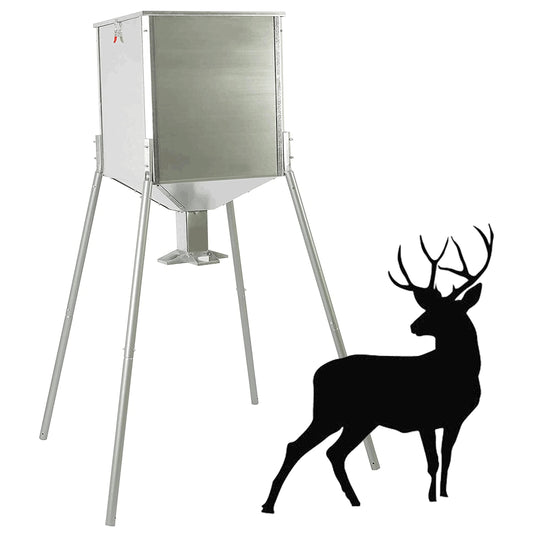 HECASA 450LB Capacity Big Game Gravity Deer Feeder Galvanized Steel Hunting w/o Foot Kit