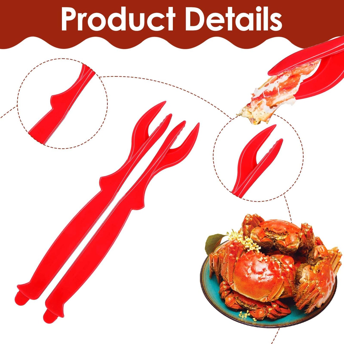 50 Pcs Seafood Tools Bulk, Crab Tools Set, Easy Opener Prawns Shellfish Picks Knife, Crab Legs Crackers Tool for Lobster, Crabs, Crawfish, Prawns, Shrimp