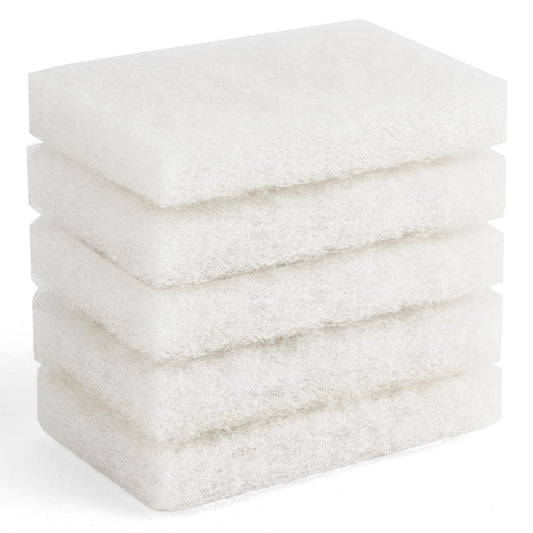 Non-Scratch Nylon scrubbing pad Replacement Scrubber, White 5 Pack 5.5 * 3.15 inch