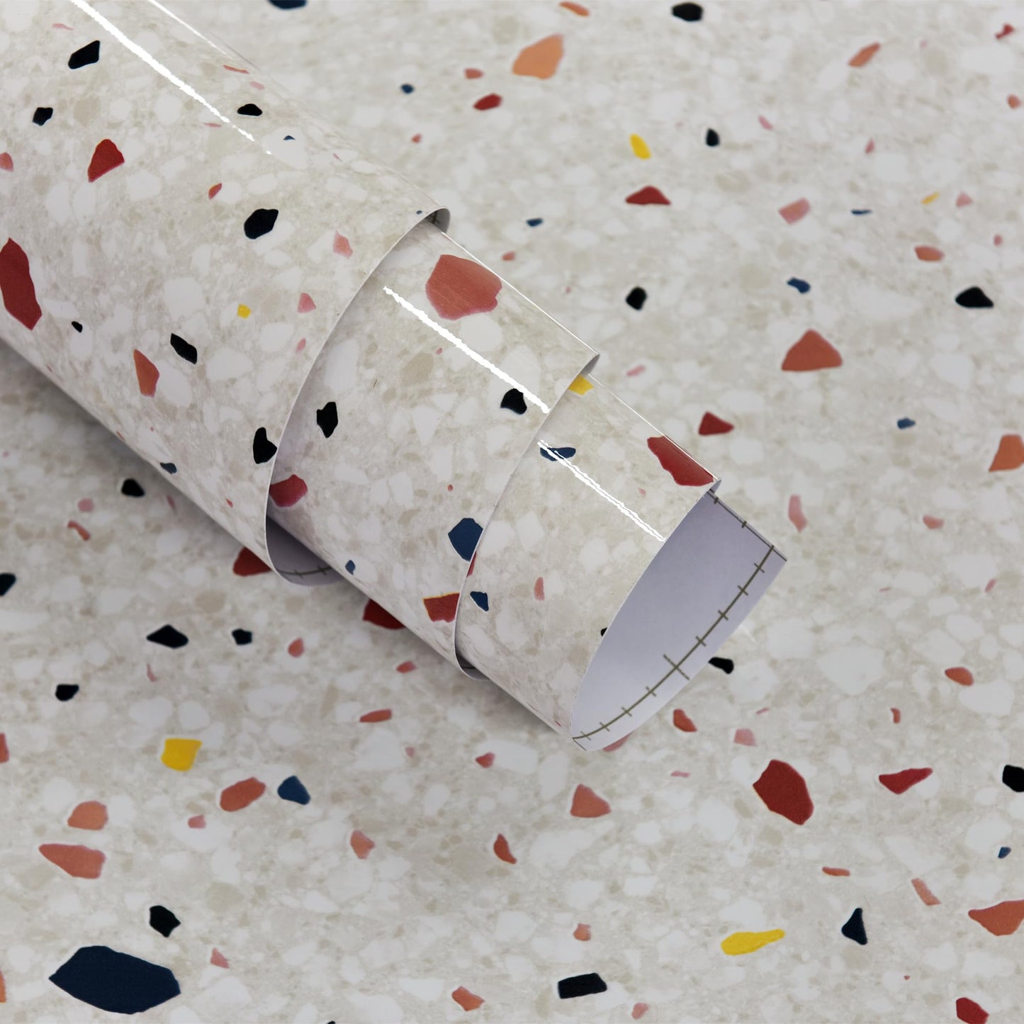Multicolored Terrazzo Contact Paper 15.74"x354.3" Boho Contact Paper Marble Countertop Peel and Stick Granite Wallpaper for Kitchen Counter Bathroom Bedroom Table Sticker Cover Dinning Room Wallpaper