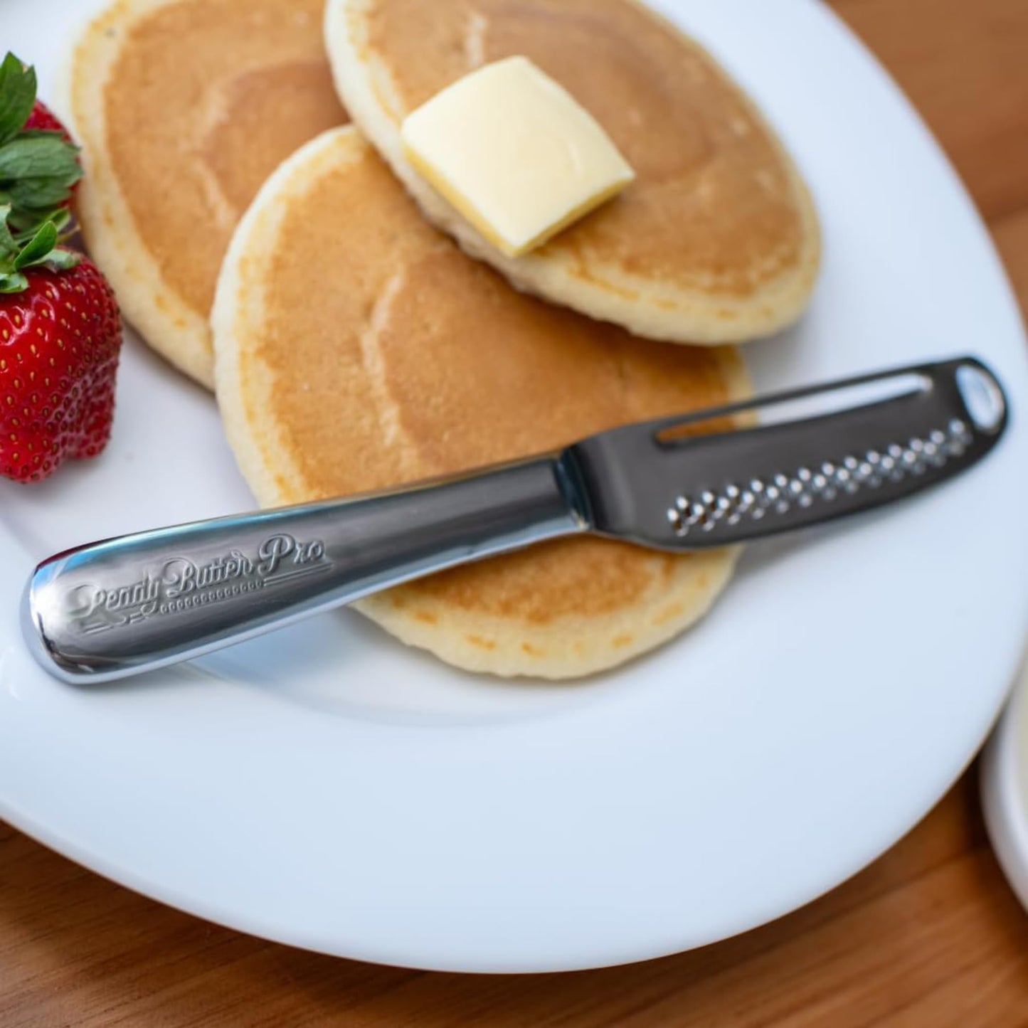 Houseify READY BUTTER PRO 3-in-1 Butter Knife - Stainless Steel Serrated Knife With Holes in Blade - Cold Butter Spreader, Curler & Micro Grater - Dishwasher Safe