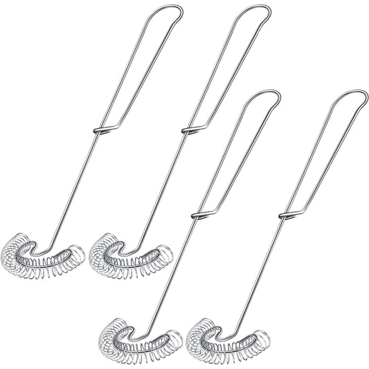 Patelai 4 Pieces Stainless Steel Egg Flat Whisk Wire Coil Scandinavian Sauce Whisk for Gravy Roux Deglazing Dishwasher Safe Kitchen Tool,2.7 x 10.3 in