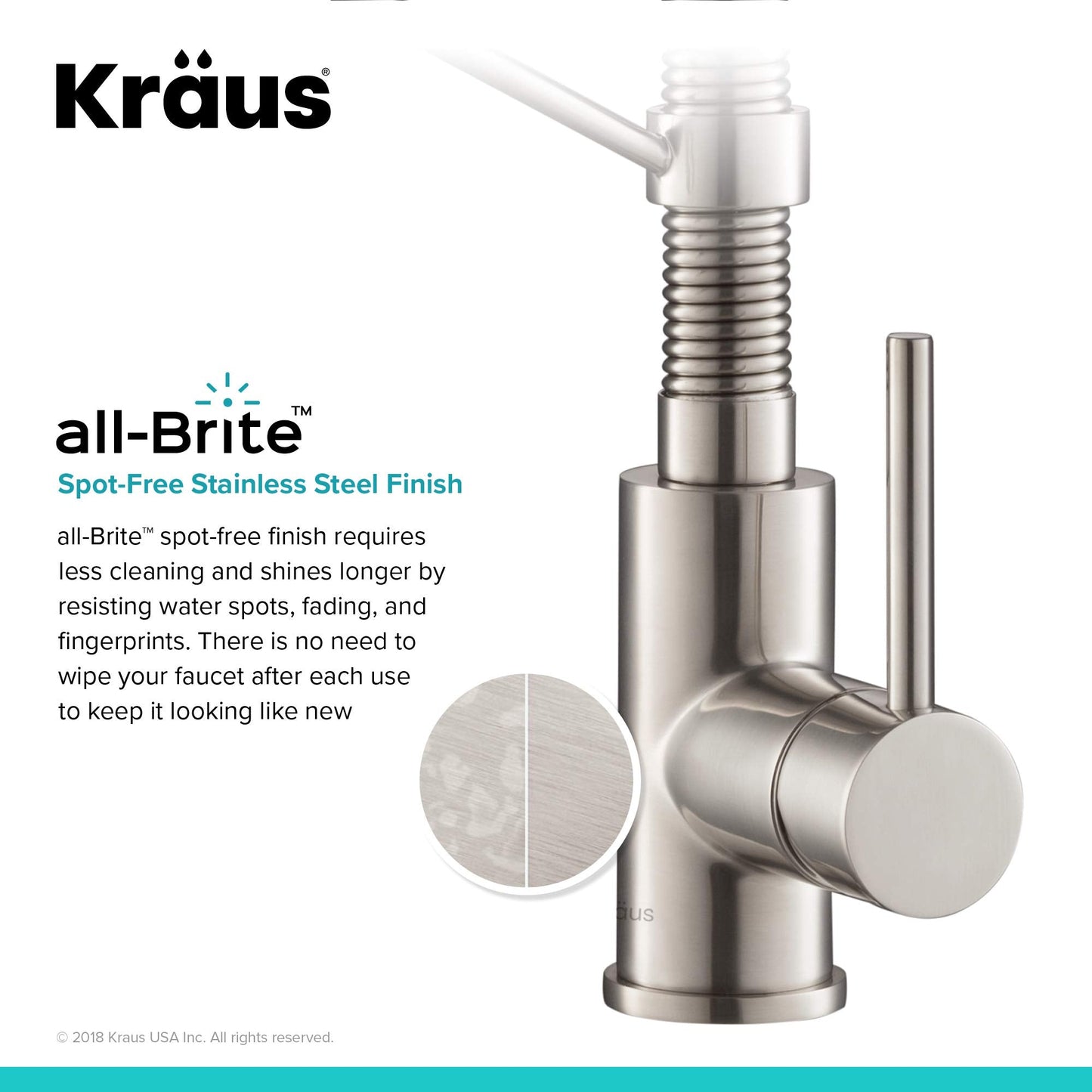 KRAUS Bolden Commercial Style 2-Function Single Handle Pull Down Kitchen Faucet in Spot-Free Stainless Steel, KPF-1610SFS