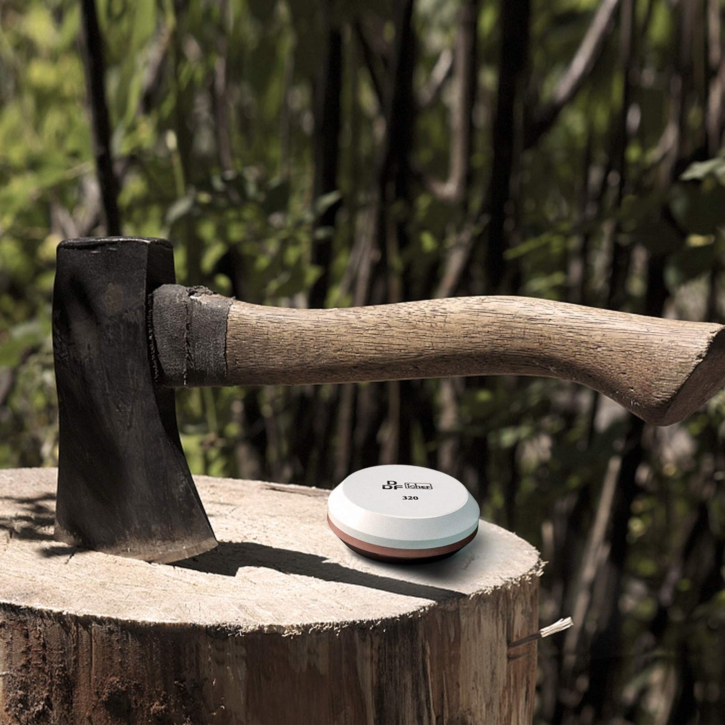 DDF IohEF Axe/Hatchet Sharpening Stone 180/320 Grit, Professional Whetstone & Tool Sharpener, Axe Sharpener with Portable Bag