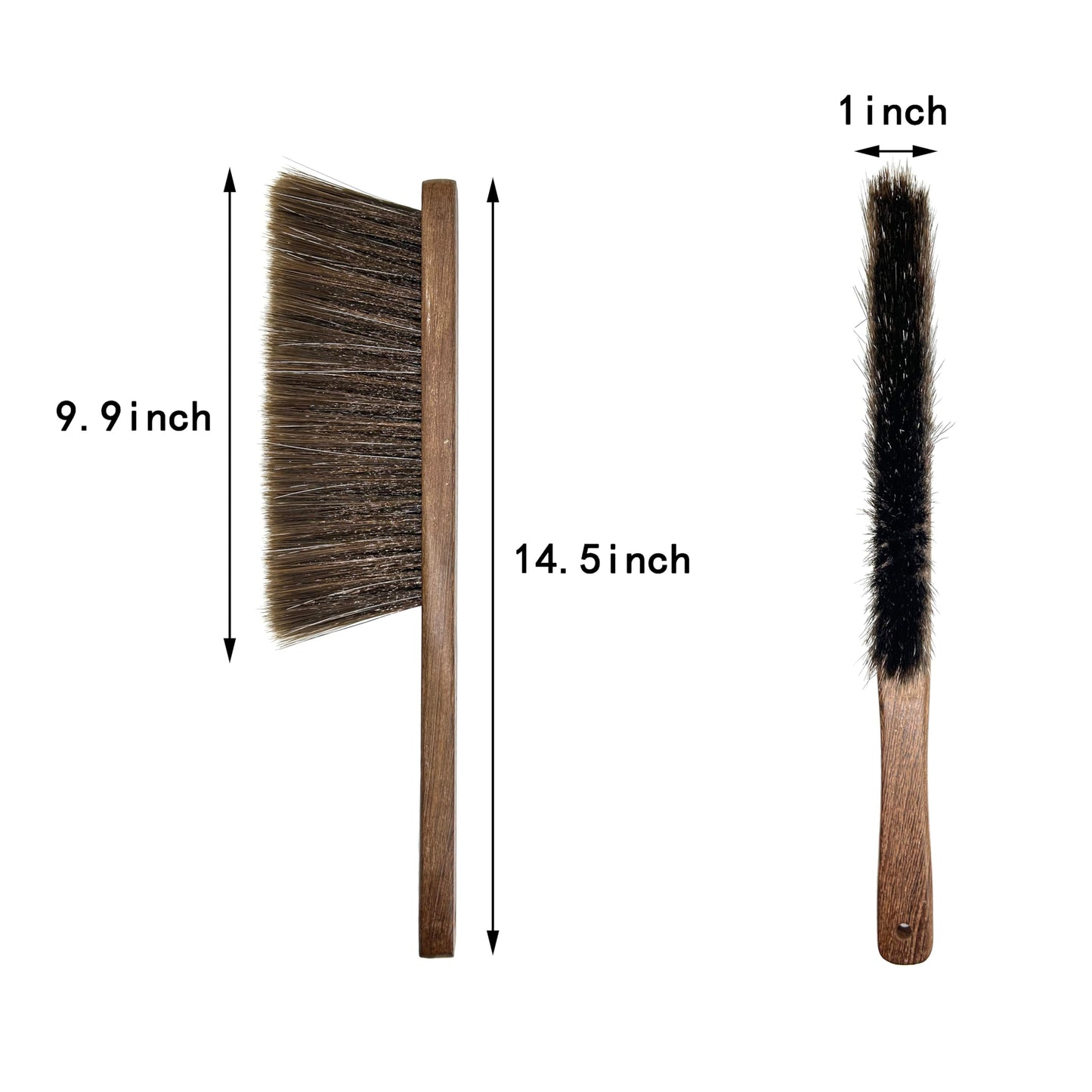 Wooden Hand Broom Brush Whisk Soft Bristle Cleaning Brush for Indoor & Outdoor Use Car Porch Debris Halloween Dust Dirt Driveways Sidewalks