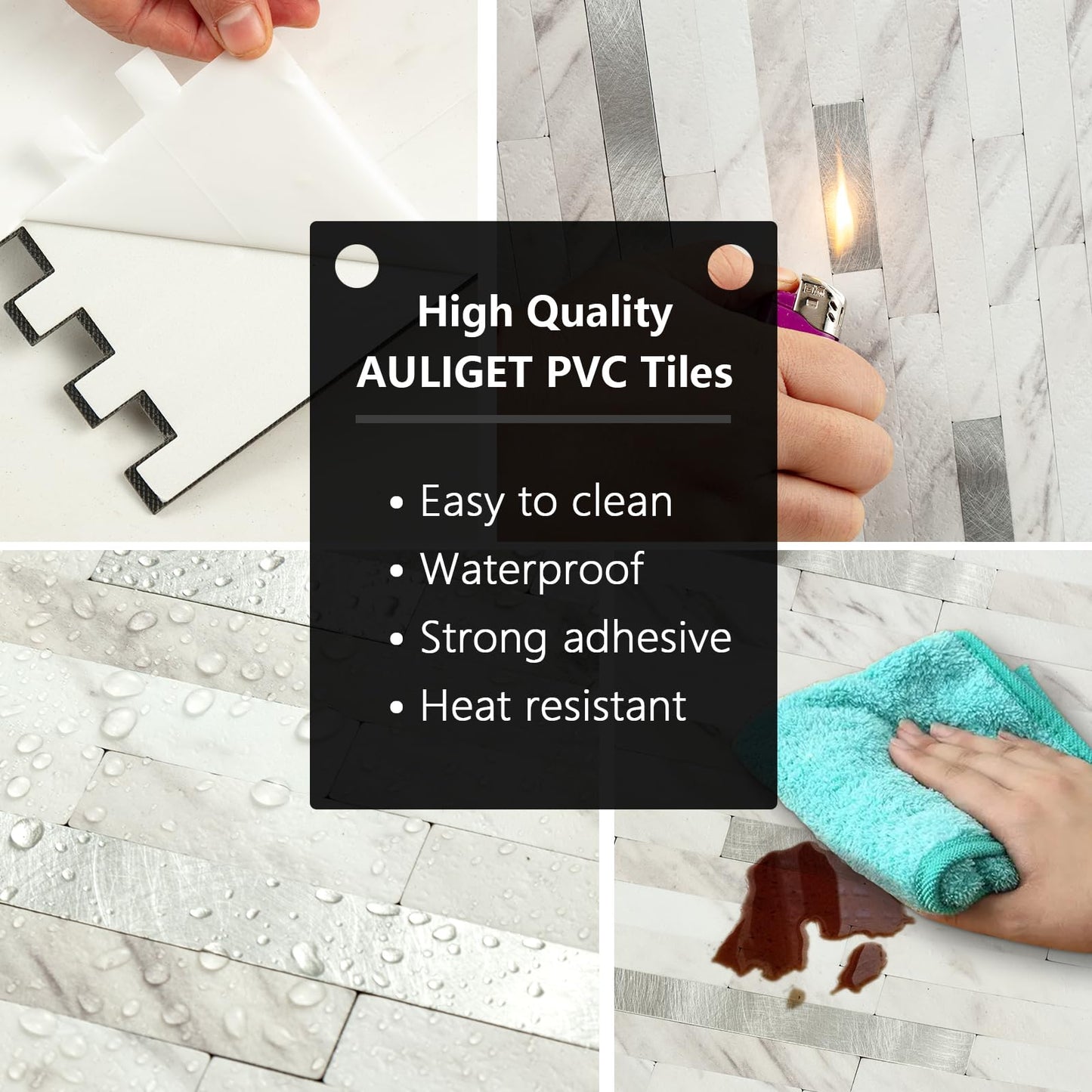 Mijaro 20 Pieces Peel and Stick PVC Mosaic Backsplash,for Kitchen Backsplash,Etc