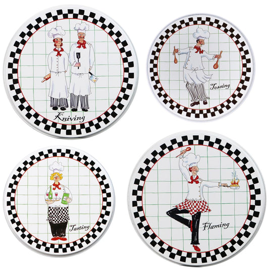 Reston Lloyd, Burner Covers For Electric Stovetop, Decorative Lightweight Tin Covers, Set of 4 (2-8 inch & 2-10 inch), Conceals Messy Drip Pans, Chef