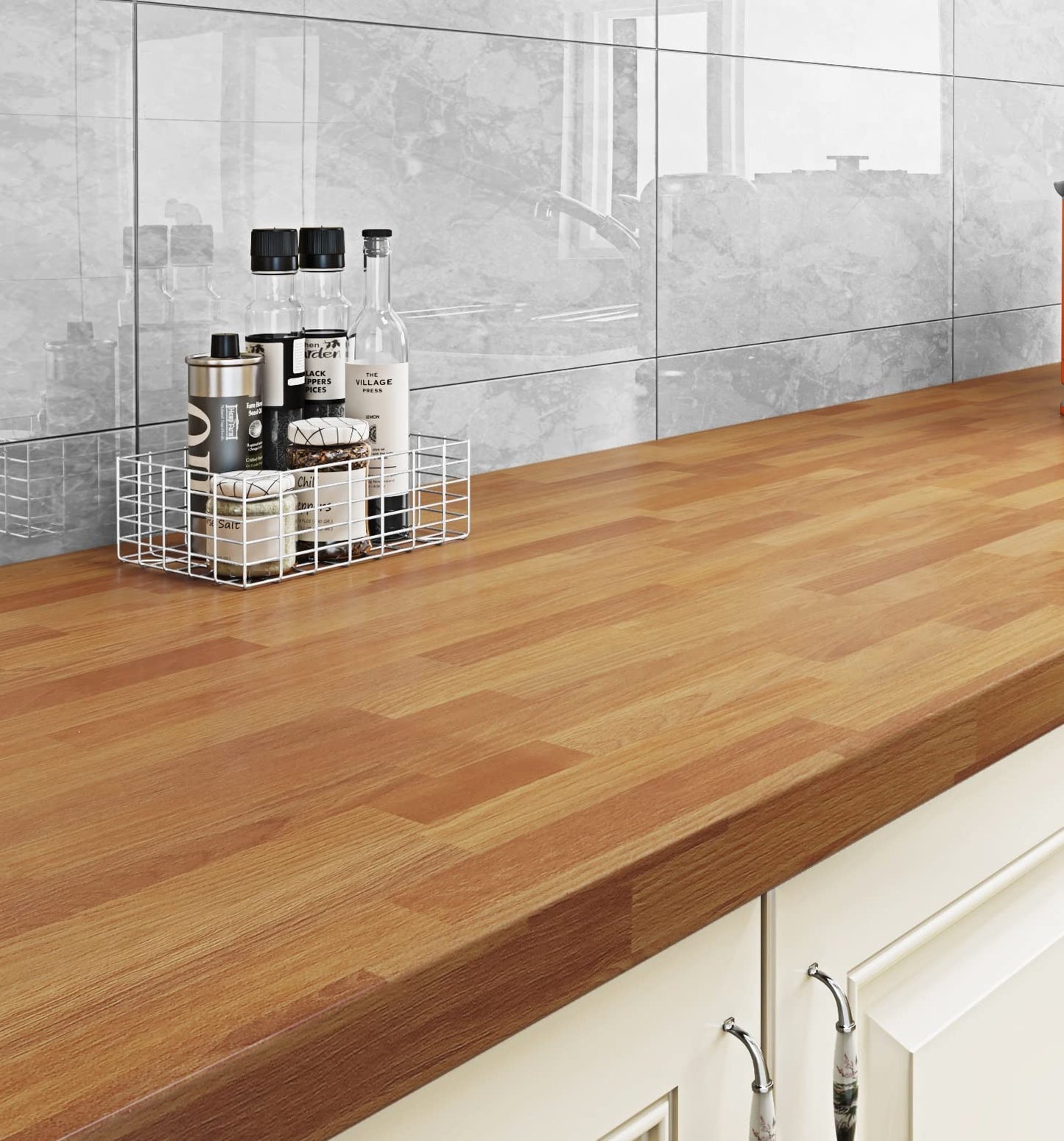 Livelynine Butcher Block Countertop Contact Paper Waterproof Wallpaper Light Wood Contact Paper for Countertops Peel and Stick Table Covers Kitchen Counter Island Desk Countertop Vinyl Wrap 15.8X78.8