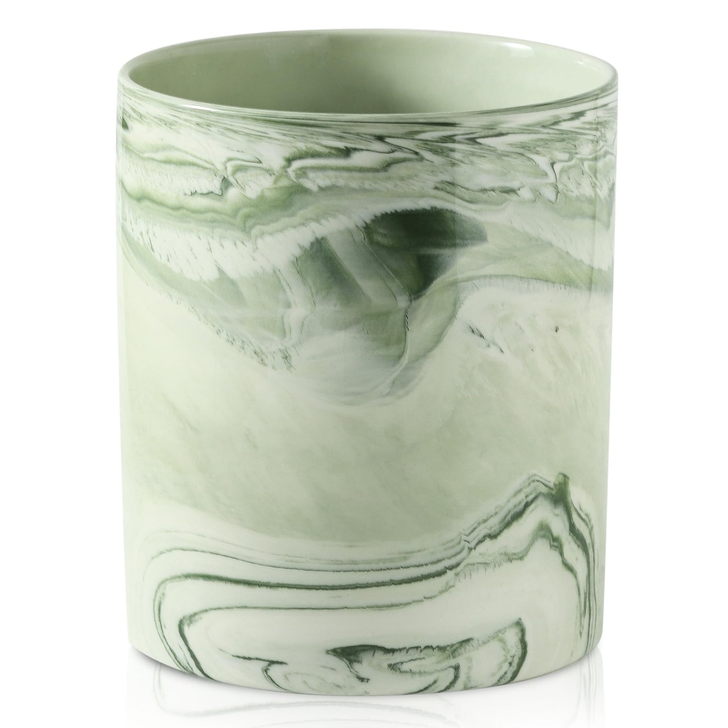 Howise 7.2 inch Large Utensil Holder for Kitchen Counter, Marble Utensil Crock Spatula Holder for Countertop Cooking Tools Storage Caddy Farmhouse Kitchen Decor (Marble-Green)