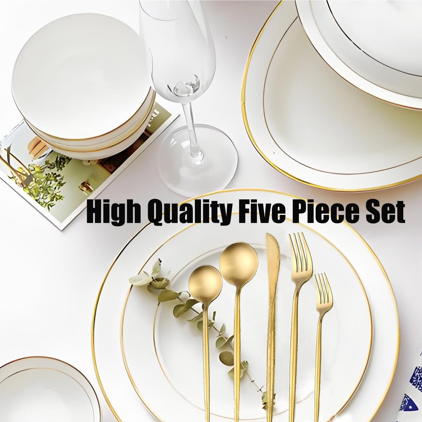 300-Piece Food Grade Gold Silverware Set, Luxury Flatware Set for 60 - Premium Stainless Steel Cutlery Set with Spoons Forks Knives, Shiny Gold Polished Kitchen Utensils for Home Restaurant Hotel