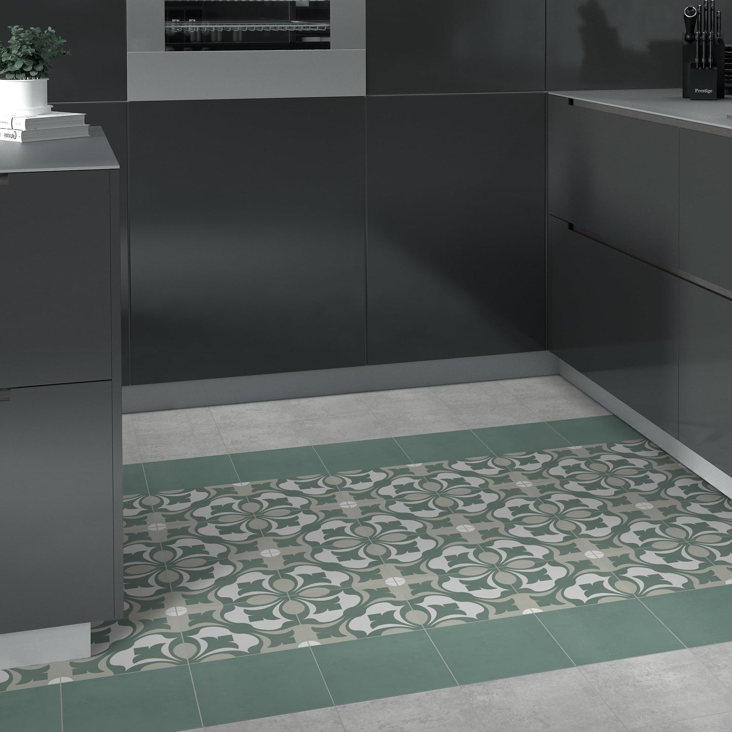 16-Pack Peel and Stick Floor and Wall Tile for Kitchen Bathroom, 9" x 9" Stone Composite Self Adhesive Vinyl Flooring Gray Cement Looks Waterproof Backsplash Tile, Covers 9.12 Sq Ft.