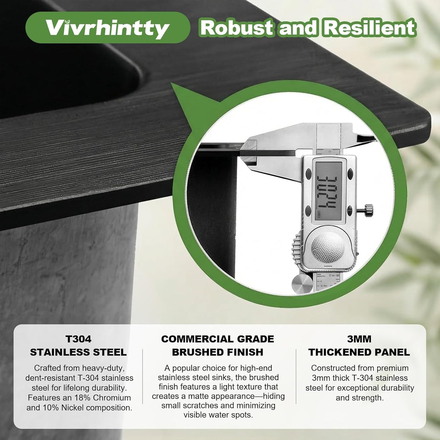 Vivrhintty 33" x 22" Drop-In Kitchen Sink, 9" Deep Single Bowl Topmount with Nano Coating, Stainless Steel for Kitchen & Laundry Room, Includes Accessories