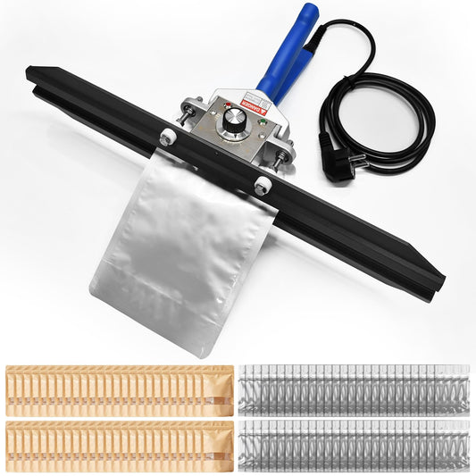 Frstem Portable Hand Held Bag Sealer,Crimp Heat Sealer,Bag Heat Sealer Machine for Kraft Bag,Foil Bag,Plastic Bag Snack Bag and Food Storage (20 inches)