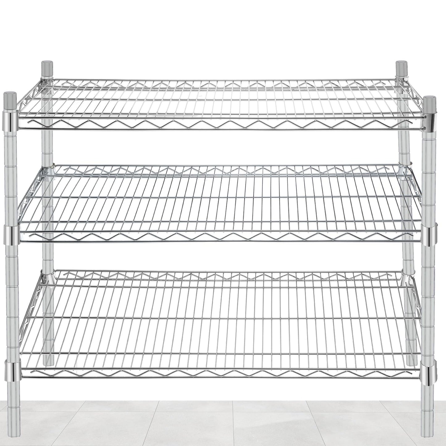 MorningRo 2 Pack Additional Wire Shelf for Wire Shelving Units Chrome Finish Shelving Weight Capacity 600-800 Lb, Heavy Steel Industrial for Warehouses, Closets, Kitchen(Sliver,14" W X 36" L)