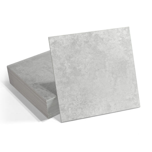 16-Pack Peel and Stick Floor and Wall Tile for Kitchen Bathroom, 9" x 9" Stone Composite Self Adhesive Vinyl Flooring Gray Cement Looks Waterproof Backsplash Tile, Covers 9.12 Sq Ft.