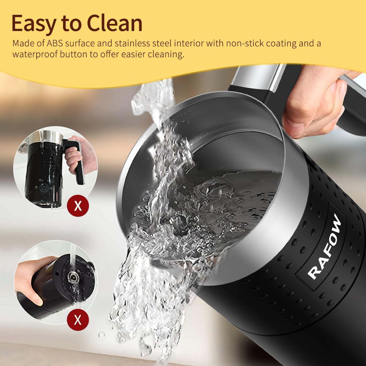 4 in 1 Electric Milk Frother: 10oz/350 mL Large Capacity Electric Milk Steamer for Hot and Cold Milk Froth - Automatic Milk Frother & Warmer for Latte, Cappuccinos, Macchiato, Hot Chocolate