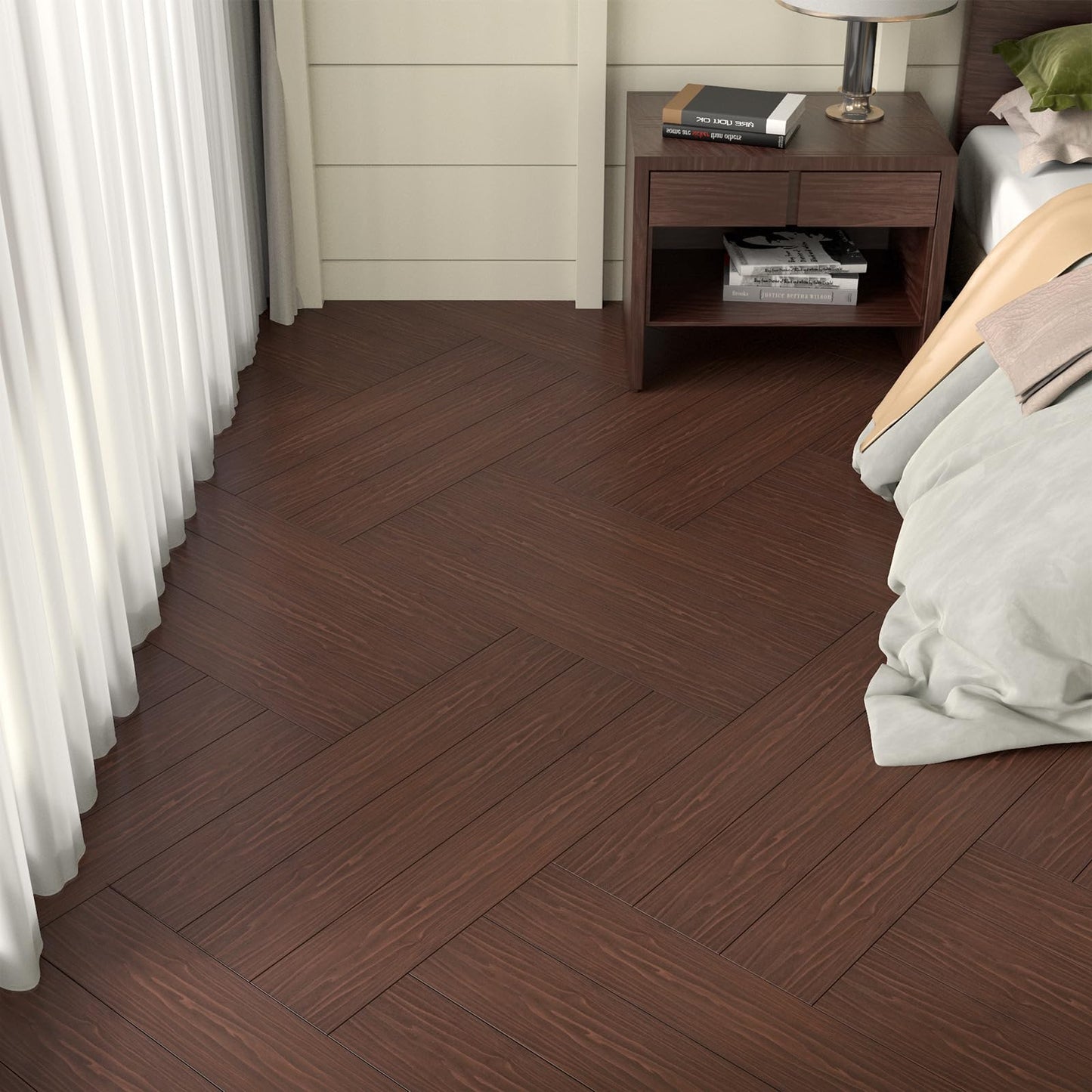 30 Sq.Ft. Peel and Stick Vinyl Floor Tiles 36" x 6" Wood Look Planks, 20 Pack Waterproof Self-Adhesive Flooring Tiles, DIY for Renter, Kitchen, Living Room, RV, Dark Brown