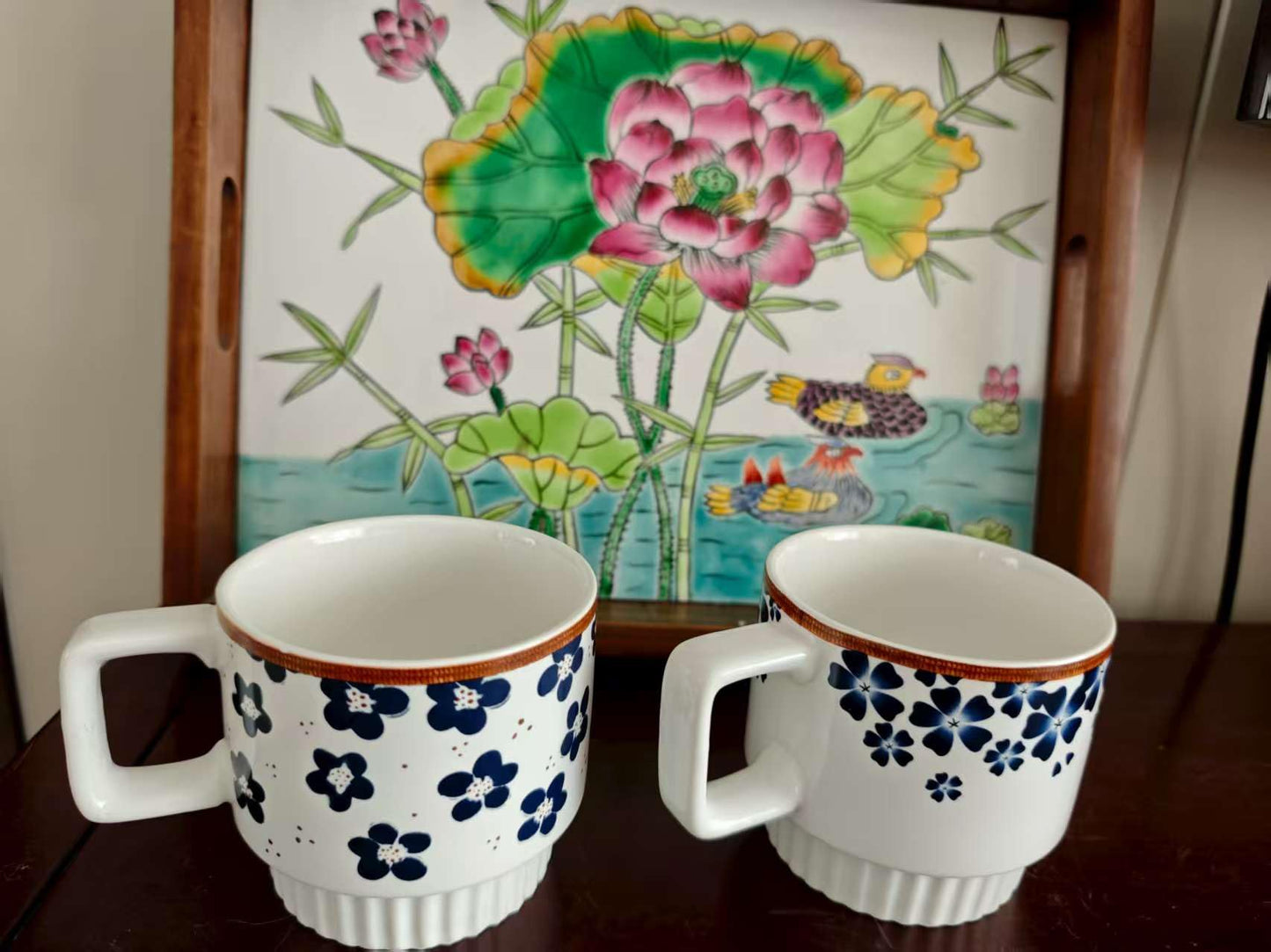 NZYDGXSY Ceramic Coffee Mugs 12 oz, Cups Set of 2, Mug for Coffee Milk Latte Cappuccino Tea, for Office Home shwasher Microwave Freezer Safe（Blue）