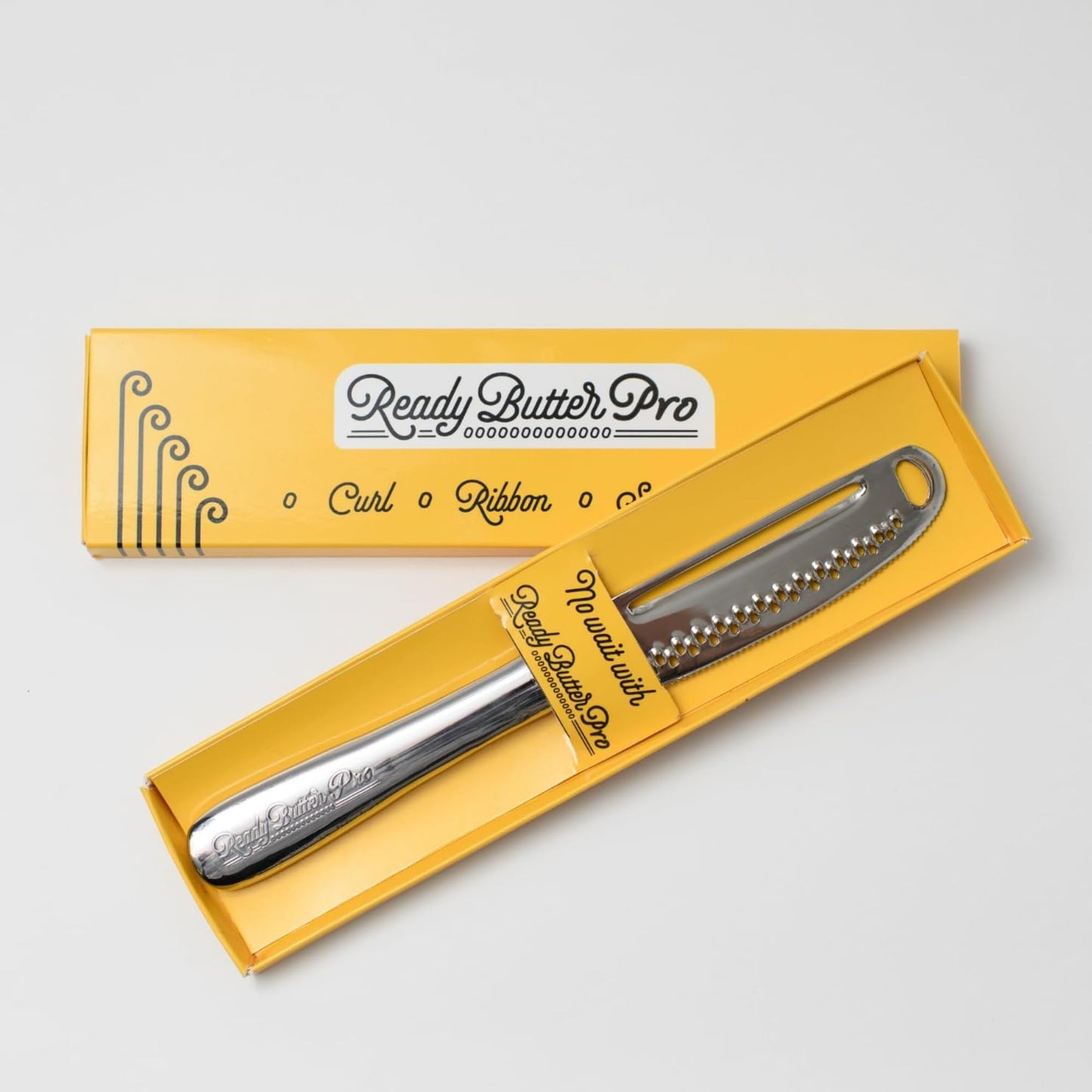 Houseify READY BUTTER PRO 3-in-1 Butter Knife - Stainless Steel Serrated Knife With Holes in Blade - Cold Butter Spreader, Curler & Micro Grater - Dishwasher Safe
