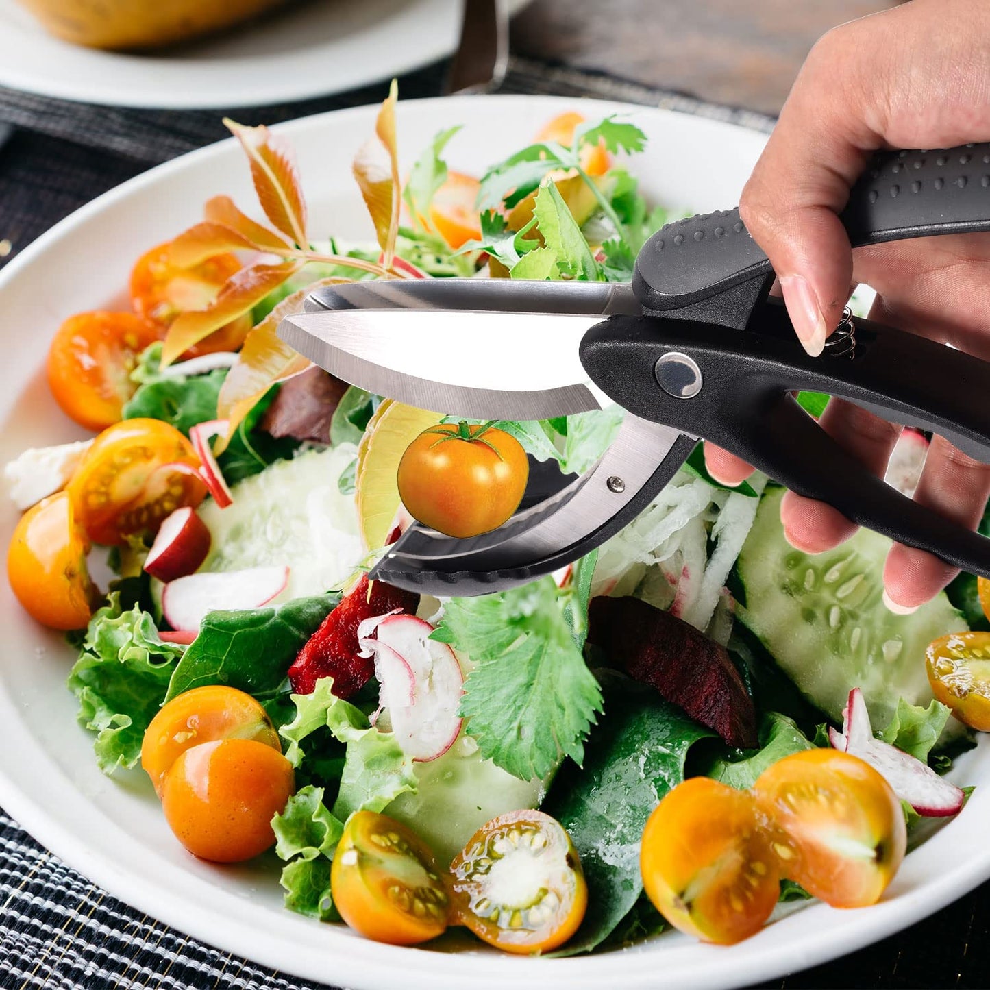 Salad Scissors, Multifunctional Salad Chopper Scissors Heavy Duty Kitchen Stainless Steel Scissor Chopper for Kitchen Cutting Tool