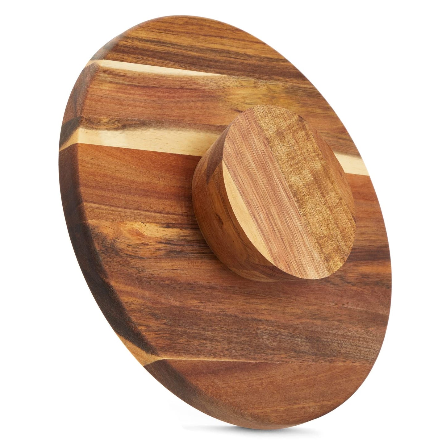 Juvale Acacia Wood Cake Stand - Wedding Cake Stand & Serving Platter - Rustic Round Wood Dessert Display - Easy-Clean Low-Profile Wooden Serving Base - 12.75 in Dia, 2.75 in H