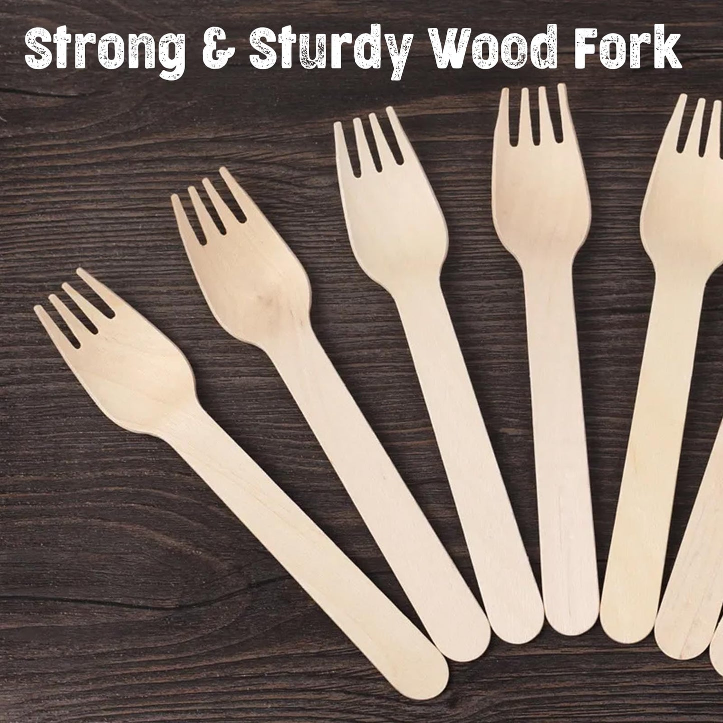 Perfect Stix Green Fork 158-250ct Disposable Wooden Forks (Pack of 250), Plain Forks, 6"L x 1.3"W