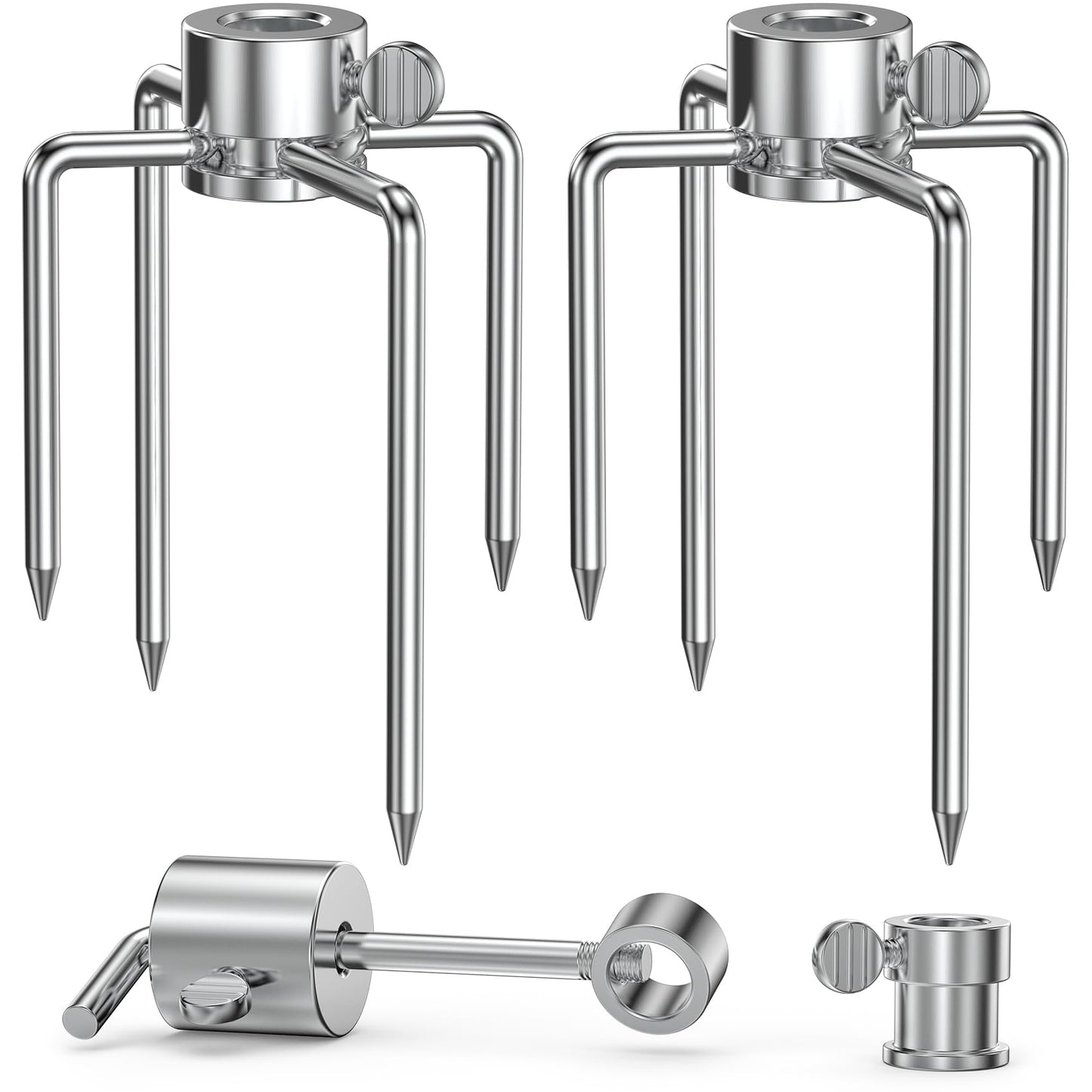 Onlyfire 6006 Grill Replacement Rotisserie Meat Forks(1-Pair) Kit with Spit Counter Balance and Bushing - Fits 1/2" Hexagon & 3/8" and 5/16" Square Spit Rods