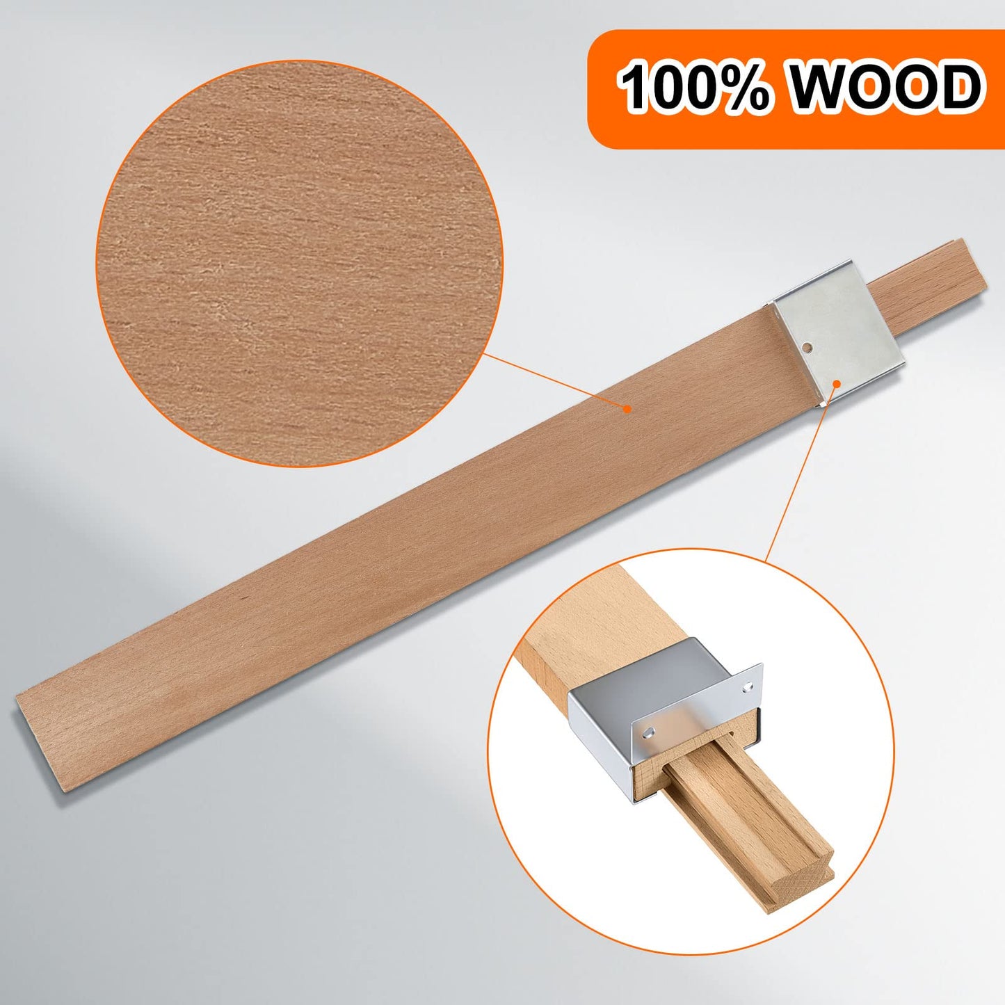 Maitys 4 Pcs 16 Inches (Actually 40cm) Wooden Drawer Slides Bottom Mount Classic Center Guide Track with Metal Slide Glides Traditional Wood Drawer Rails for Dresser Replacement