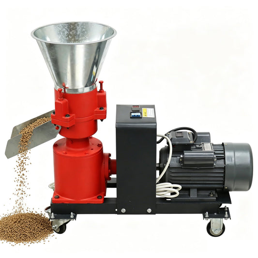 Banfluxion Pellet Machine with Three Head Rollers 220V Animal Feed Pellet Machine Chicken and Duck Pellet Mill Grinder Pellet Maker Granulator Feeder with 6mm Holes Plate, 3500W 150KG/H