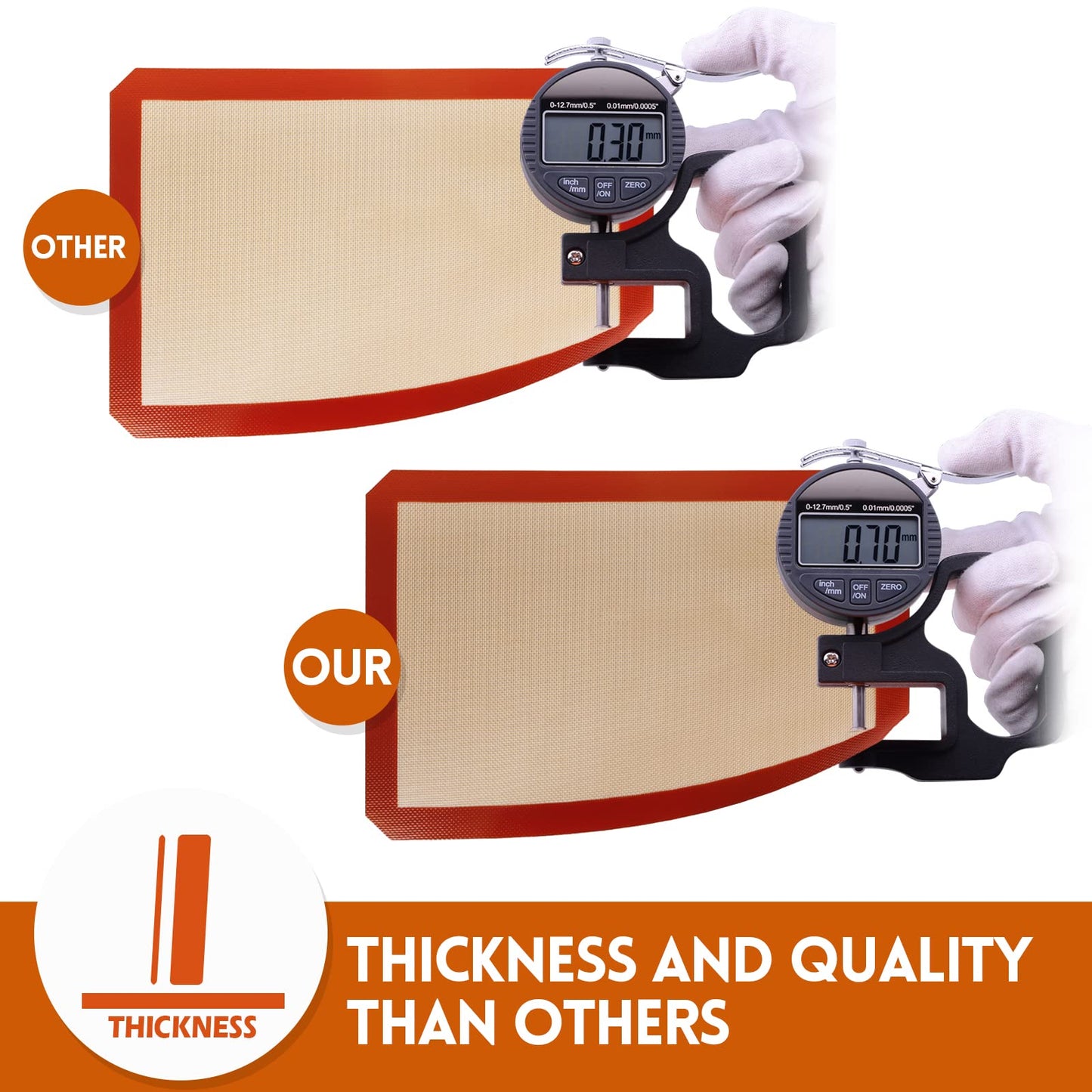 STATINT Non-Stick Silicone Baking Mat, Premium Food Safe - Pack of 2, for Cookie Oven Reusable Mat, 16.5" x 11.6"