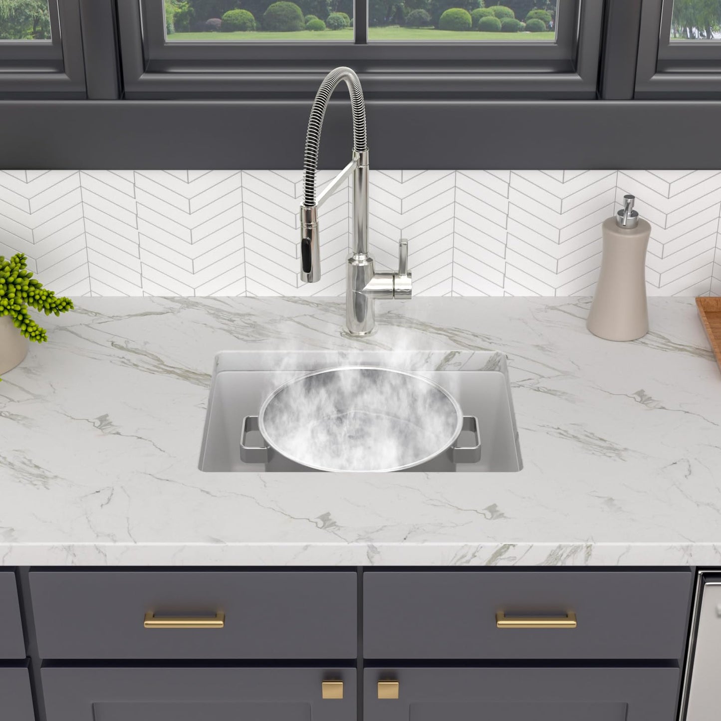 Lofeyo 22x17 Inch Granite Composite Kitchen Sink - 22"x17" Undermount White Wet Bar Sink Granite Composite Quartz Classic Under Counter Ledge Single Bowl Sink Basin, LOF-GC22179