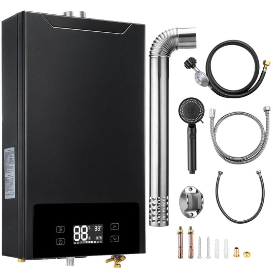 GEARPASS Propane Gas Tankless Water Heater, 6.3 GPM, 160,000 BTU Indoor, On Demand Instant Hot Water Heater with Touch LED Temperature Display and Multi-Protection