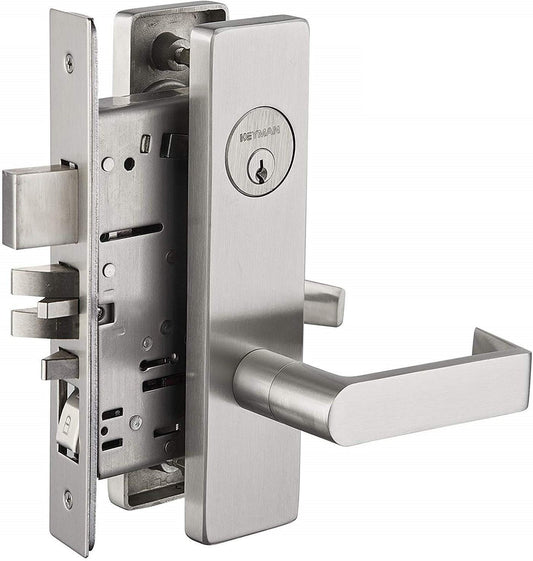 Commercial Heavy Duty Mortise Lock Escutcheon Plate Handle Set for Entrance/Office Front Door F20
