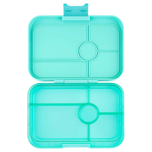 Yumbox Tapas Leakproof Bento Lunch Box - 5-Compartment Bento Container for Adults and Kids; Large Size 9.5x6.9x1.8; (Bali Aqua with Clear Aqua Tray)