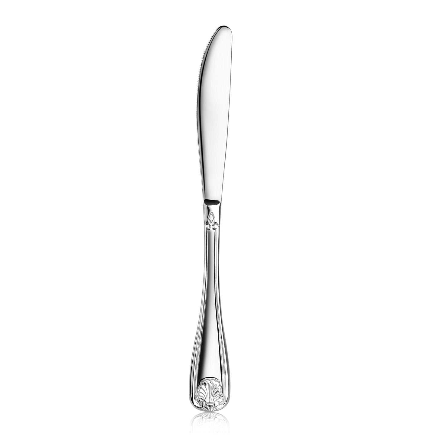 New Star Foodservice Shell Pattern 18/0 Stainless Steel Dinner Knife, 8.6-Inch, Set of 12, Commercial Grade